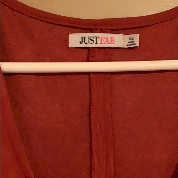 Just fab Suede Burgundy Dress - Picture 3 of 4